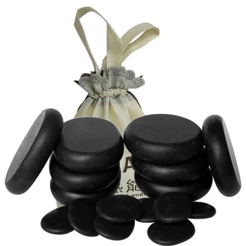 

16pcs/set lava Natural Energy massage stone set hot spa rock basalt stone 16pcs with heater bag