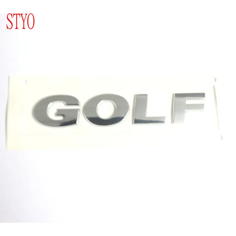 

STYO Car Rear Trunk Lid Chrome Silver GOLF Emblem Sticker For GOLF 6 7 MK6 MK7