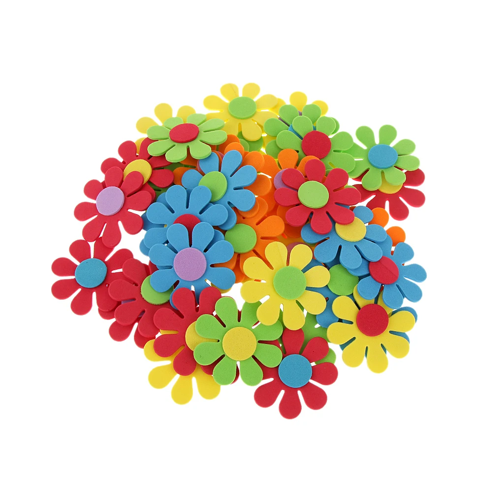Buy New 50pcs 5cm Mixed Foam Flower Shapes Kids