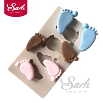 

Size Baby footprints Shape Cake Mold Chocolate Mould for the Kitchen Baking Cake Tool DIY Sugarcraft Decoration Tool