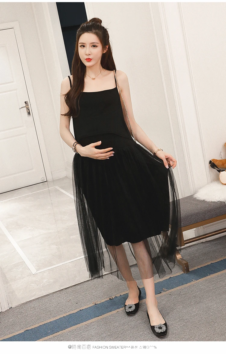 Новинка для беременных и кормящих женщин юбка жилет тонкое платье модал Нижняя отделка топика юбка для беременных женщин сетчатая юбка