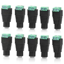 10pcs DC plug CCTV Camera 5.5mm x 2.1mm DC Power Cable Female Plug Connector Adapter Jack 5.5*2.1mm to connection led strip