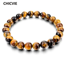 CHICVIE Tiger Eye Love Buddha Bracelets Bangles Trendy Natural Stone Bracelet For Women Famous Brand Men