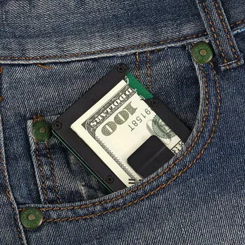 

Brand Men Metal Credit Card ID Holder Fashion Mini Money Clip RFID Card Case With Anti-thief Business Occasion Card Organizer