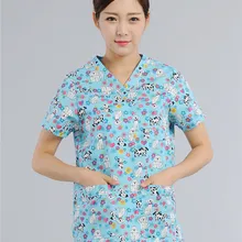 Медицинская лаборатория медсестры, новая Спецодежда унисекс, одежда больничный медицинский скраб, топ с v-образным вырезом, принт с животными, цвет для питомцев, докторов, ручная стирка