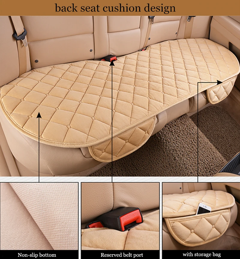 Согревающий зимний чехол для сиденья автомобиля, подушка на переднее и заднее сиденье, короткая плюшевая бархатная дышащая комфортная универсальная защитная подушка для сиденья автомобиля