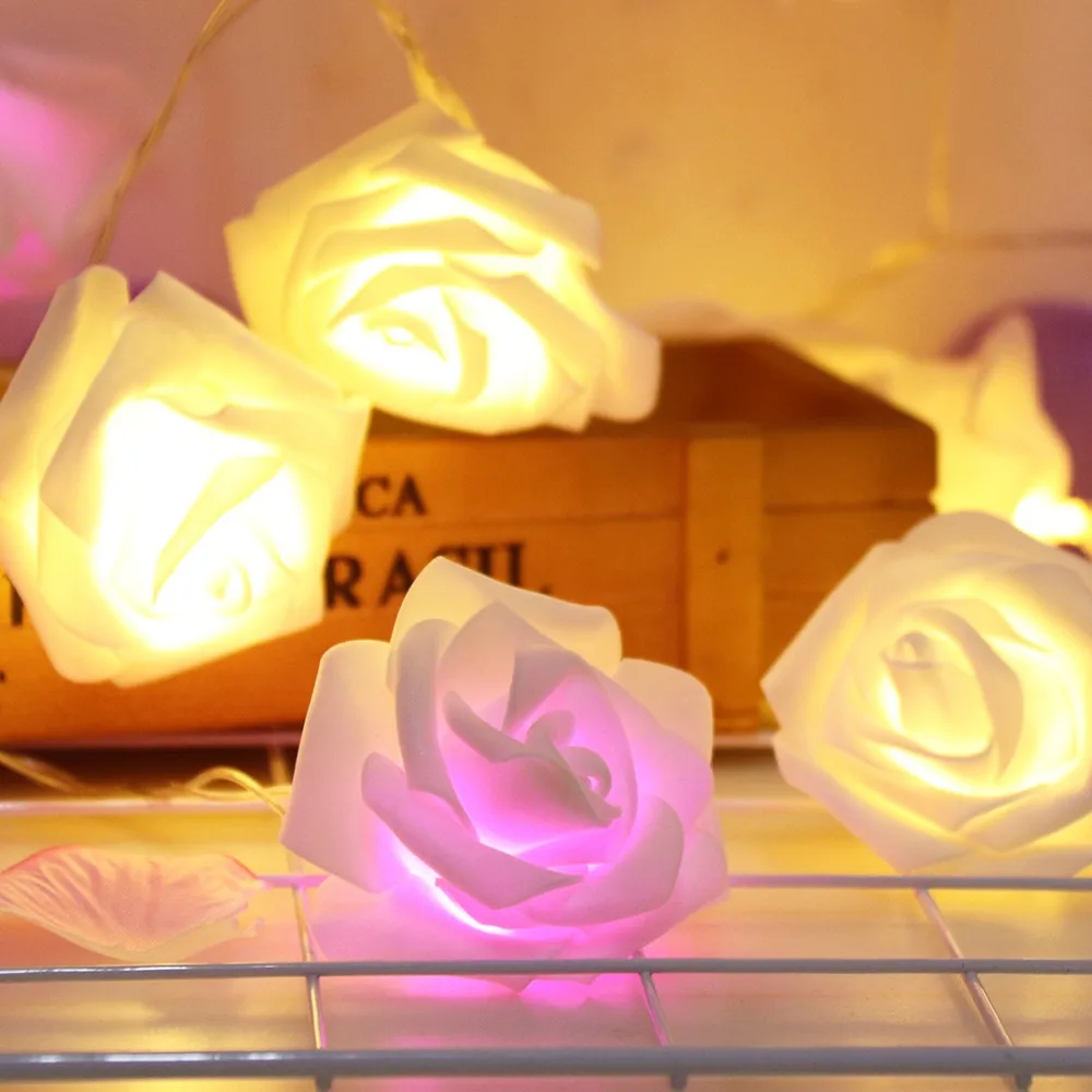 

Rose Light 2M LED String Holiday Lights Fairy Lantern Romantic Garland For Christmas Valentine's Day Ramadan Wedding Party HL