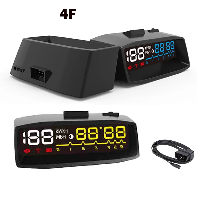 2018New 4F HUD лобовое стекло проектор автомобиля OBD2 Дисплей более км Температура воды