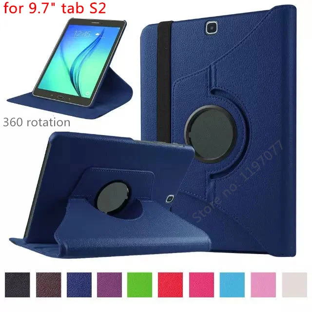 

nice quality 360 rotation smart case for samsung galaxy tab s2 9.7" case cover wake sleep stable stand support pu leather skin