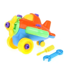 Novo Criativo DIY Desmontagem Forma Avião Modelo de Carro Crianças Montados Brinquedos Educativos Modelo de Construção Kits de Cor Aleatória