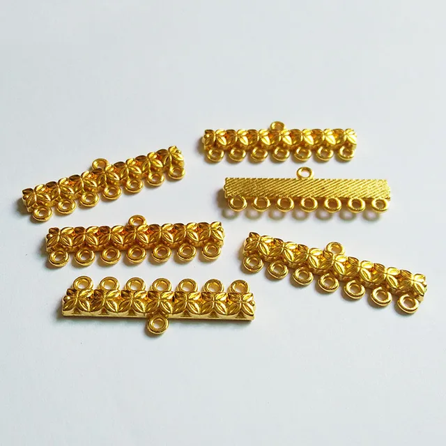 pendants bails connector 7 rows strands toggle clasp long tassels