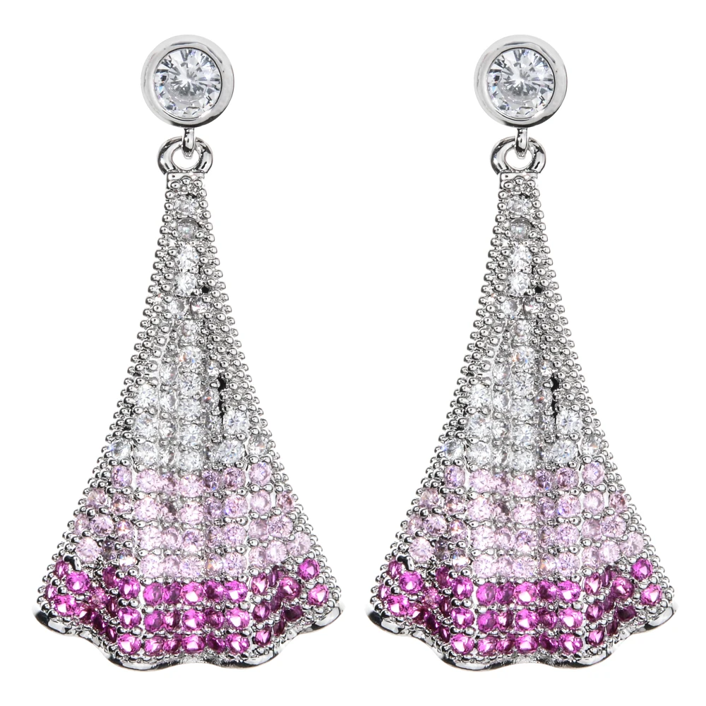 

Korean colorful wavy fan-shaped Earrings add jewelry and Gift Earrings to various occasions of women's wedding parties ER-342