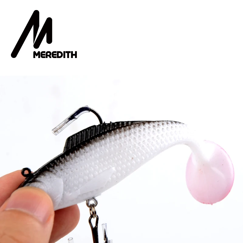 Meredith fishing 3pcs 18g 10cm long tail fishing tackle soft baits Wobblers  Built-in counterweight fishing lures luminous