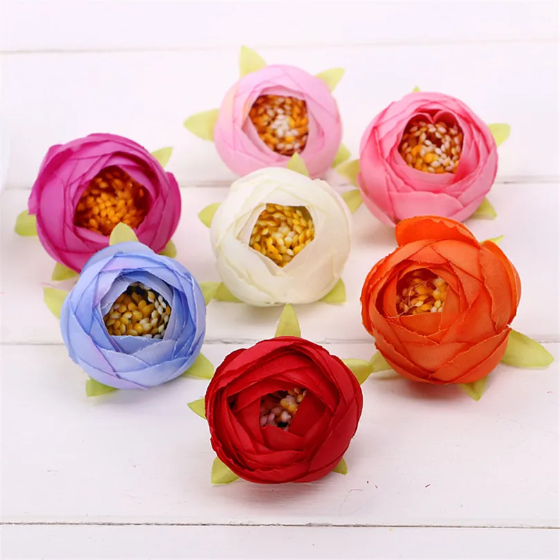 

10 pcs/set Artificial Flowers decorative Wreath Wedding Cheap Home Decoration 7 Colors Optional Flowers silk flower Festivals