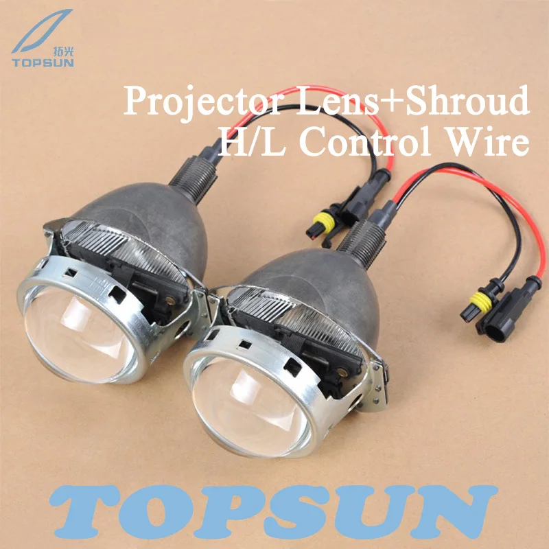 

GZTOPHID 3" Bifocal Q5 Projector Lens, 35W HID bulb, Shroud and High/Low Beam Control Wire, for H1 H4 H7 H11 9005 9006