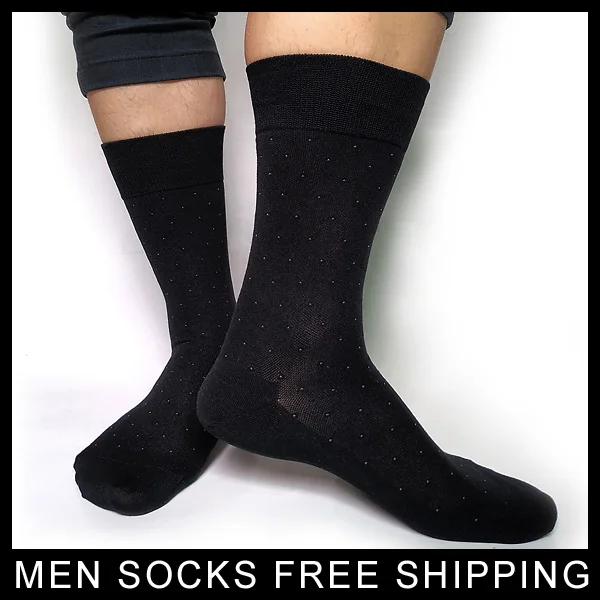 Брендовые мужские носки высокого качества черные с Точками Хлопковые платья Классические деловые мужские носки шланг сексуальное платье