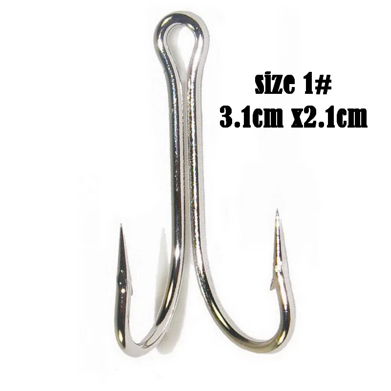 Double Hooks Fishing Hook 3.1*2.1cm Size1 Lure Hook Fishhook Strength