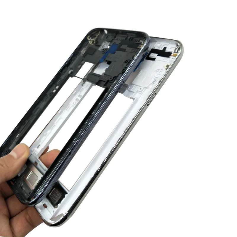 Корпус средней рамы с ободком для samsung Galaxy Note 2 N7100 средняя пластина задний корпус+ боковые кнопки Замена