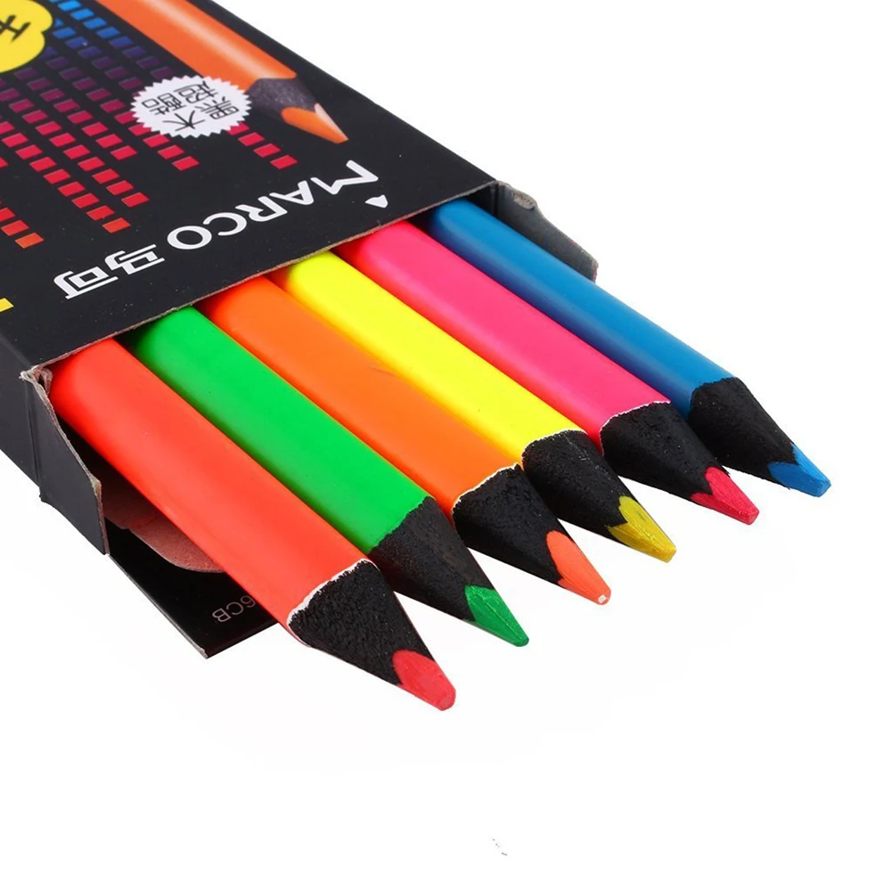 6 Assorted Glitter Pencil w/ Mini Pencil Sharpener,Professional Aritist