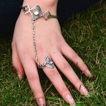 В стиле панк, Бохо Браслет из тибетского серебра Геометрические манжеты Браслеты Шарм Стразы рабские браслеты для женщин девушек вечерние ювелирные изделия pulseira