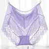 QA195 Women plus size 4XL transparent panties seamless mesh lace sexy underwear ladies high waist briefs ► Photo 2/6