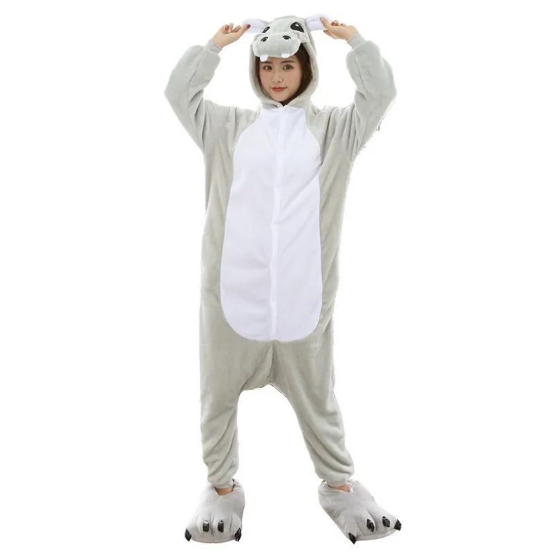 Onesie/ ; Пижама кигуруми в виде животных; комбинезон с единорогом; унисекс; женская одежда для сна с капюшоном; зимняя Фланелевая пижама с жирафом для взрослых