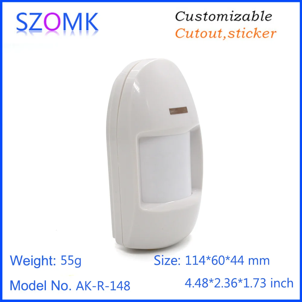 szomk new PIR motion plastic enclosure for electronics plastic junction housing with bracket plastic instrument housing PIR sensor casing (9)