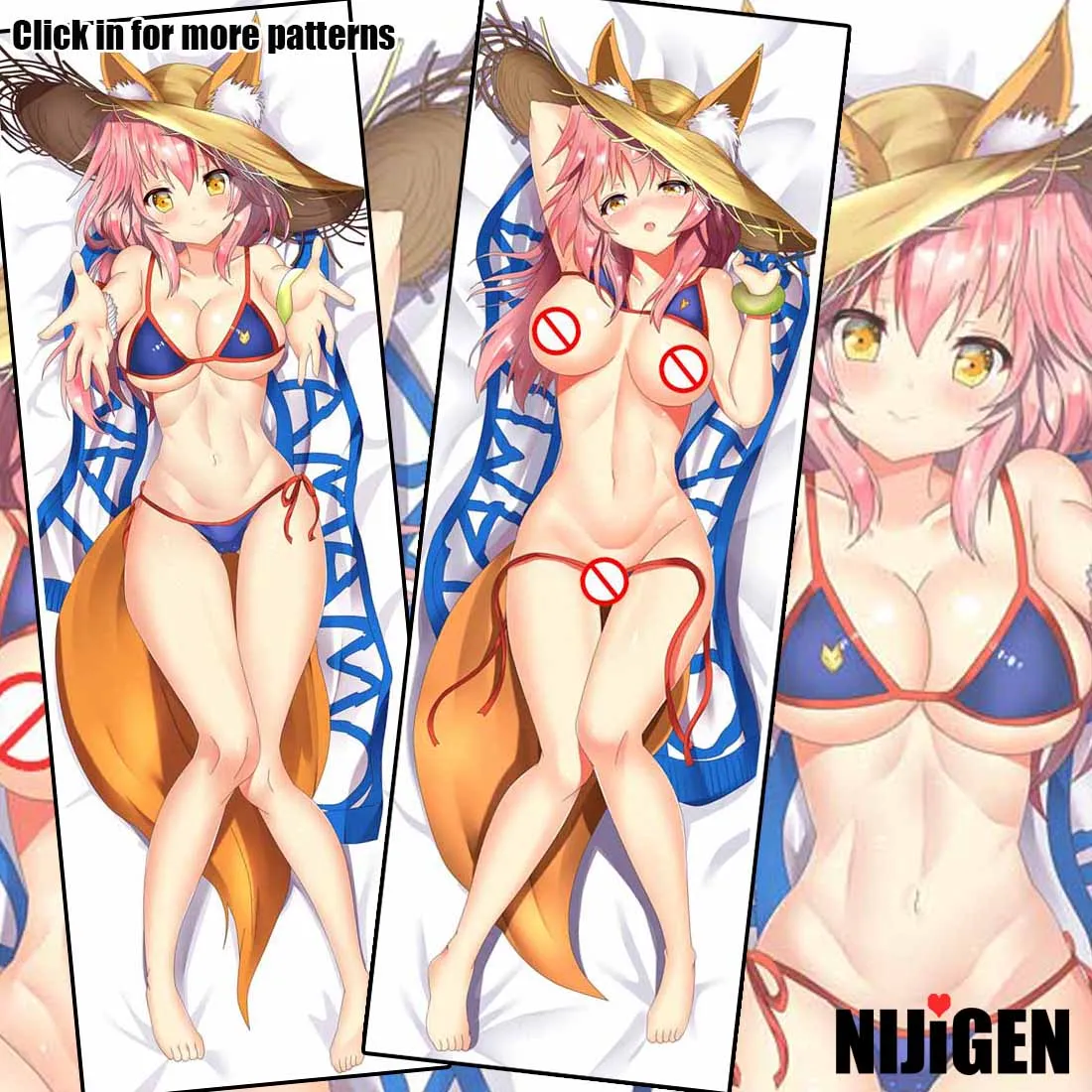 

Fate Grand Order FGO Tamamo no Mae Sexy 18R Cute Anime Dakimakura Decorative Pillow Case Cover Hugging Body