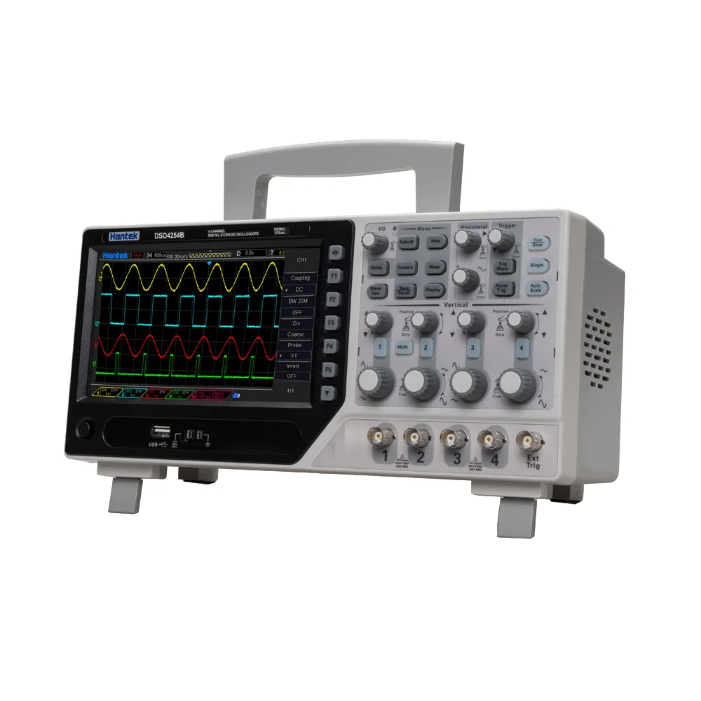 

Hantek DSO4254B Digital Storage Oscilloscope 4CH oscilloscope+EXT+DVM+auto range function 1GS/s sample rate SD card storage
