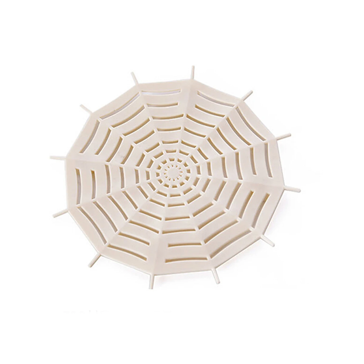 

Spider Web Sink Strainer Bathroom Kitchen Drainer Filter Hair Stopper Basin Filter with Suckers (Beige)