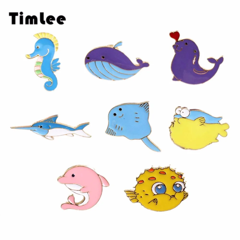 Timlee X307 Cartoon Cute Submarine World Exquisite Fish Jellyfish Sea Mouse  Dolphin Metal Brooch Pins Wholesale _ - AliExpress Mobile