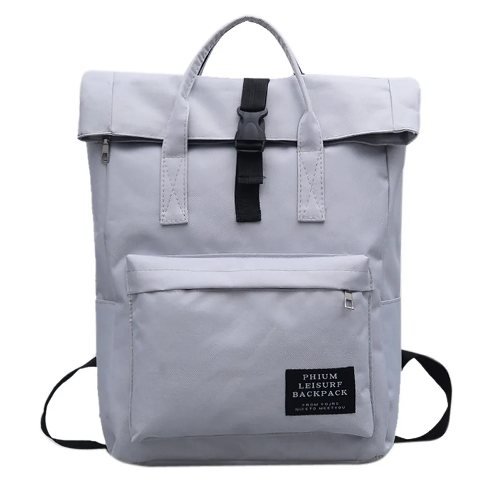 Mochila de moda para mujer de Color puro hombro de Nlyon bolso de escuela Mochila casual mochilas de gran calidad Mochila femenina