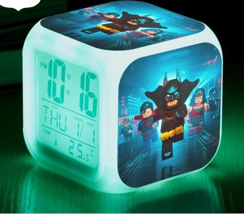 

The Batman Movie LED Clock 7 Color Glowing LED Digital Alarm Clock Kids Luminous Watch reloj despertador Gifts