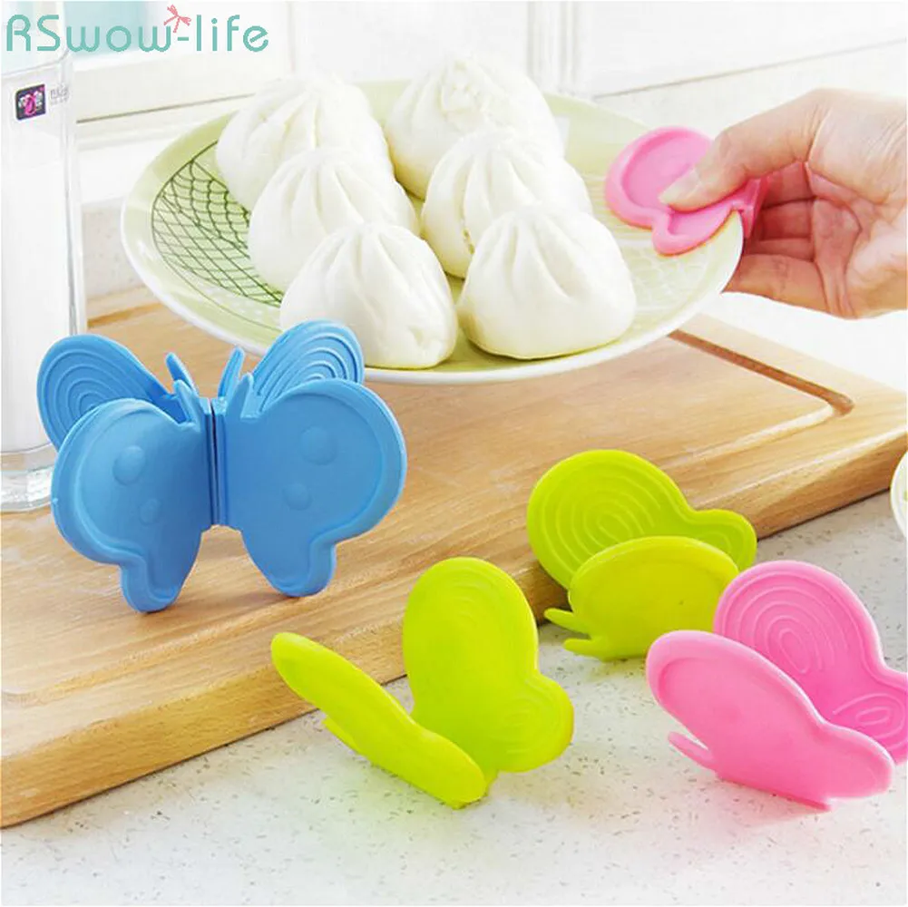 

4Pcs Creative Butterfly Insulation Take-up Clamp Silicone Anti-scalding Oven Thicken Handguards Take The Clamp For Kitchen Tools