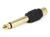 100PCS Gold plated 6.35mm (1/4 Inch) Mono Plug to RCA Jack Adaptor