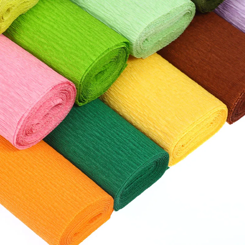 Craft DIY Flower Wrapping 250x50cm Garland Crepe Paper 21 Colors Crinkled Party Decoration Decorative Origami