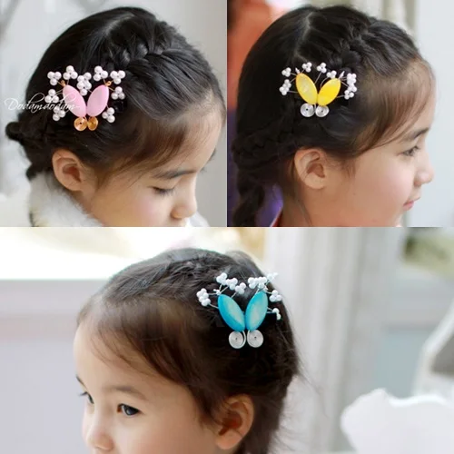 Little Girl s Cute Sweet Side Hair Pins BB Pins Hair Accessories Imported Korean Hanbok Costume