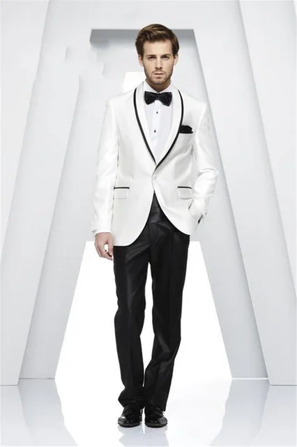 Изготовленные на заказ белые мужские костюмы с воротником-шалью лучшие мужские свадебные костюмы смокинги для жениха повседневное вечернее платье для выпускного вечера(куртка+ брюки+ Ti - Цвет: Коричневый