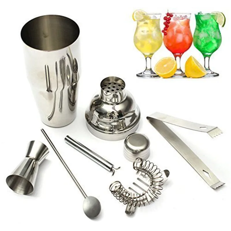 5pcs Stainless Steel Cocktail Shaker Making Set 550ml Shaker Drink