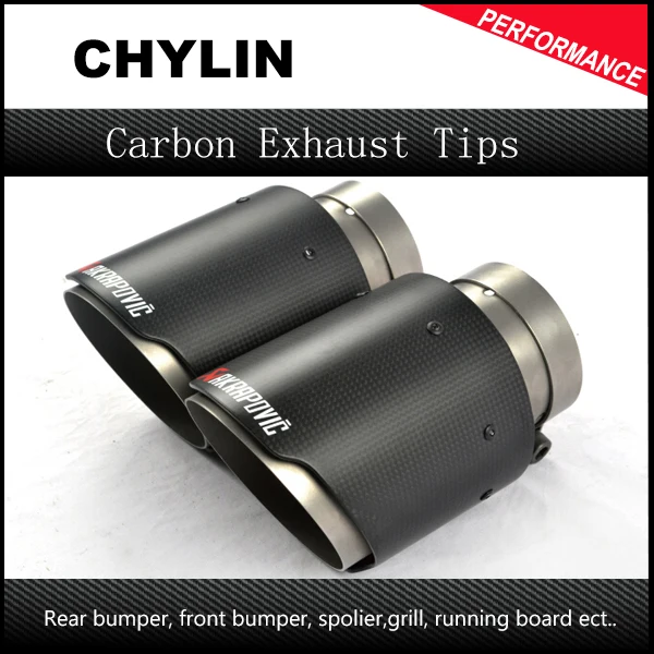 

2pcs Inlet (51mm) Outlet (76mm) Akrapovic Carbon Fiber Exhaust End Tips High Quality Universal Car Exhaust Muffler pipe