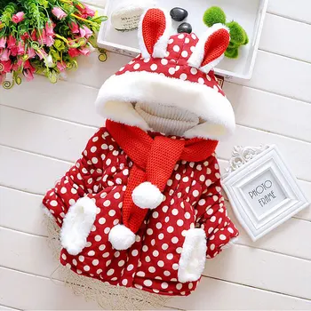 

2015 winter baby cotton-padded clothes Christmas outwear jacket parkas for newborn infant baby girls clothing outerwear coats