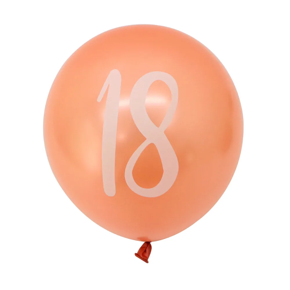 10 шт. розовый золотистый воздушный шар 18th 21st 30th 40th 50th шарики ко дню рождения украшение на день рождения, вечеринку для розовое золото латексных воздушных шаров