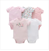 3pcs Baby Girl Clothes Set Flower Dress Sling Skirt Short Sleeve Bodysuit Bow Headband O-neck 6-18m Summer Baby Clothing