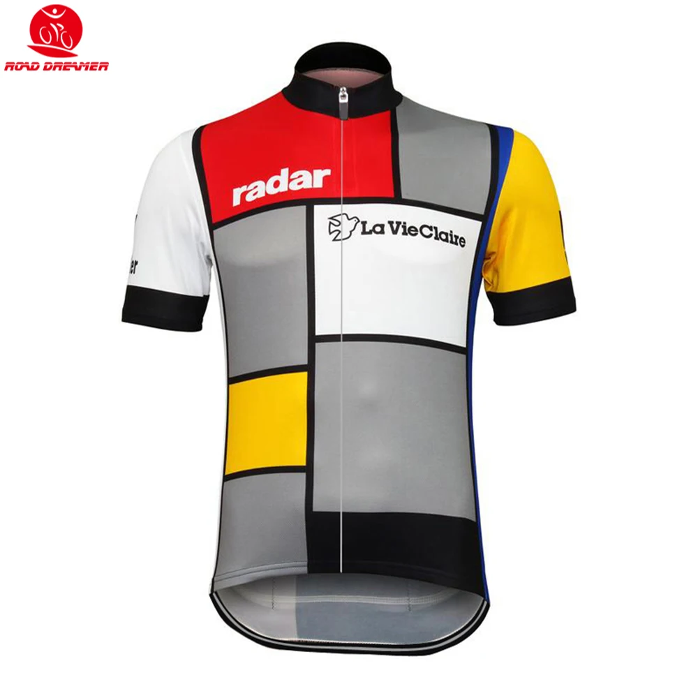 

Men Retro la vie claire road cycling jersey summer Short sleeve clothes Mtb Triathlon Bicycle sweater maillot ciclismo hombre