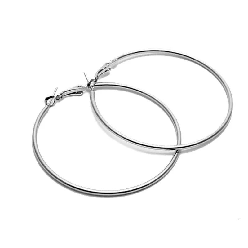 

TS#50 1Pair Big Smooth big ears ring Clear Circle Round Hoop Charm Earrings Free Shipping