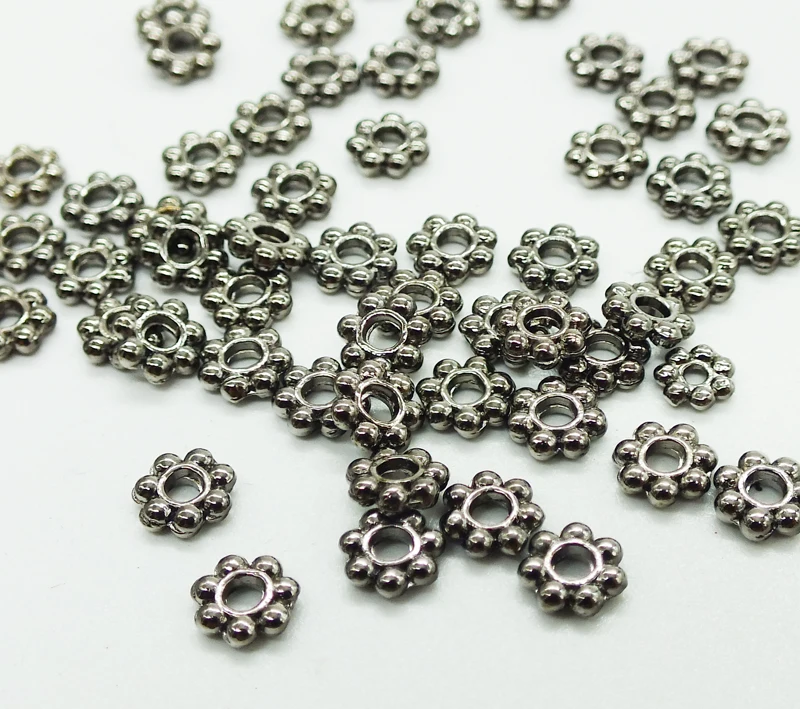 Wholesale 5000pcs Tibetan Gold Silver Flower Spacer Beads Round Metal
