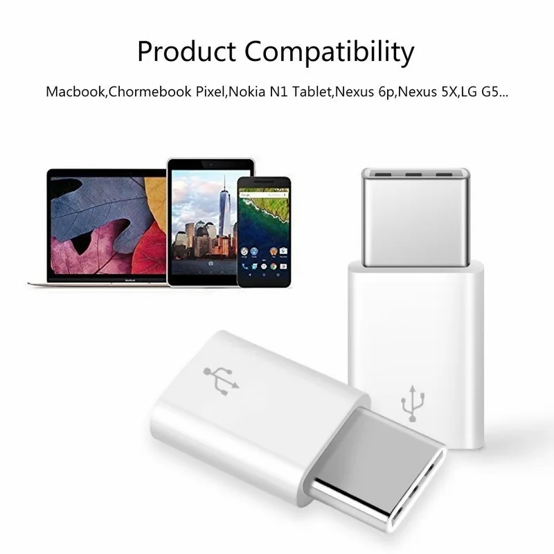 Portefeuille 3PCS USB Type C Adapter USB-C to Micro USB Adapter Converter for Nexus 5X Xiaomi Samsung Galaxy S8 Plus Oneplus 5 3 (7)