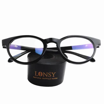 

LONSY Women Retro Buffalo Horn Round Eyeglasses Brand Glasses Clear Lens Eyewear Unisex Retro Eyeglasses Spectacles LS4905