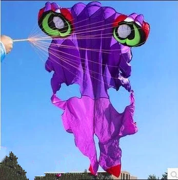 

free shipping high quality 4.2m golden fish soft kite with control bar line outdoor toys flying kite parafoil crafts string