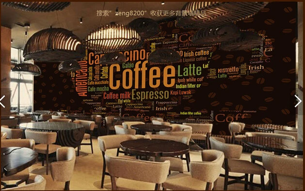 Custom retro wallpaper the letter of the coffee cup for 